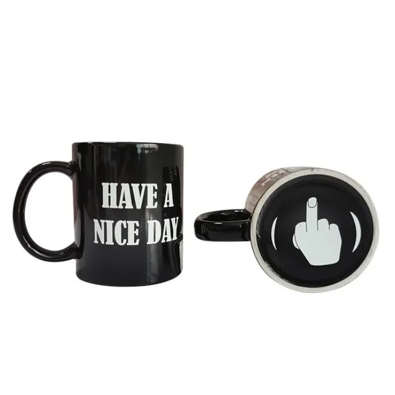 Middle Finger Funny Ceramic Coffee Mug – Novelty Anime Gift Cup