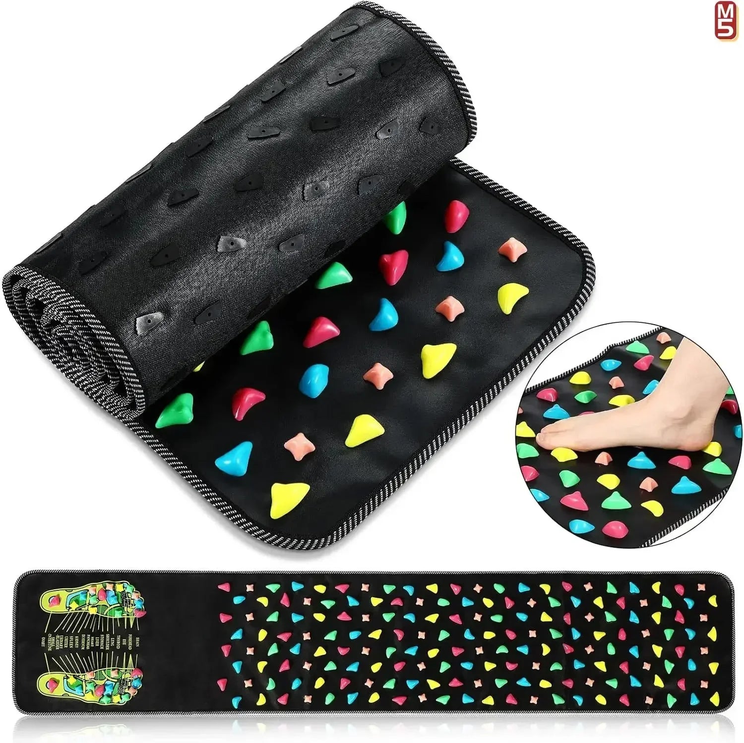 StoneStep Premium Foot Massage Pad – Finger Pressure Plate & Soft Stone Road
