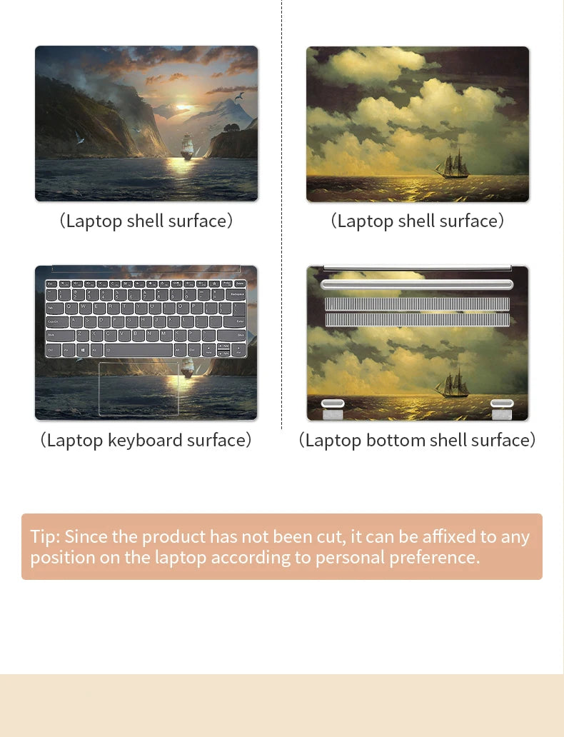 Universal Laptop Stickers Skins Vinly Protective Sticker 13/14/15/17inch 2pc Skin for Macbook/Lenovo/HP/Asus/Dell/Acer Decal