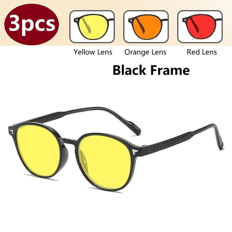 Yellow Blue Light Gaming Glasses – Night Vision Anti-Glare Computer Eyewear for Eye Strain Relief