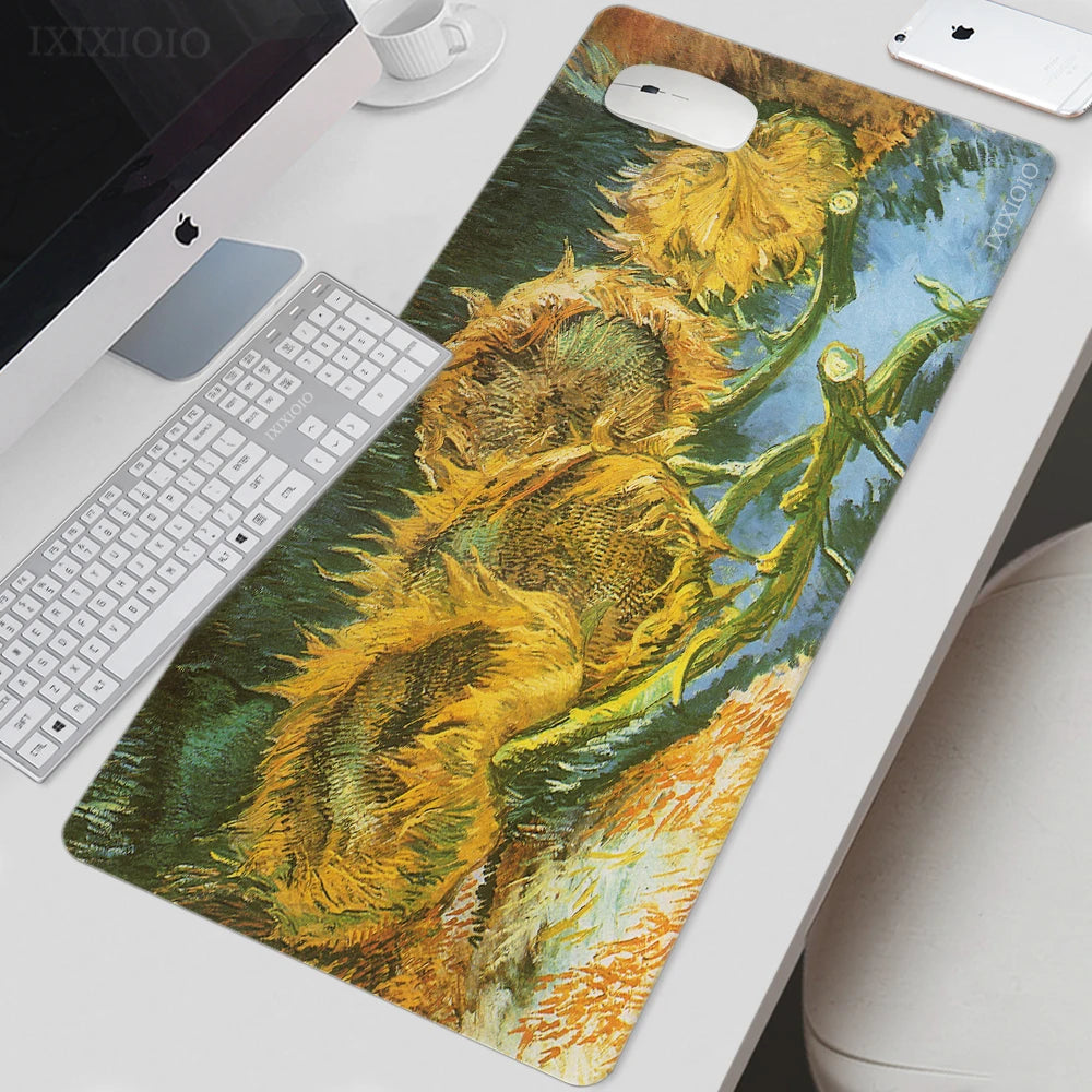 Van Gogh Starry Night XL Gaming Mouse Pad – Artistic XXL Desk Mat | HD Printed Non-Slip Soft Rubber Playmat for Office & Gaming Setup