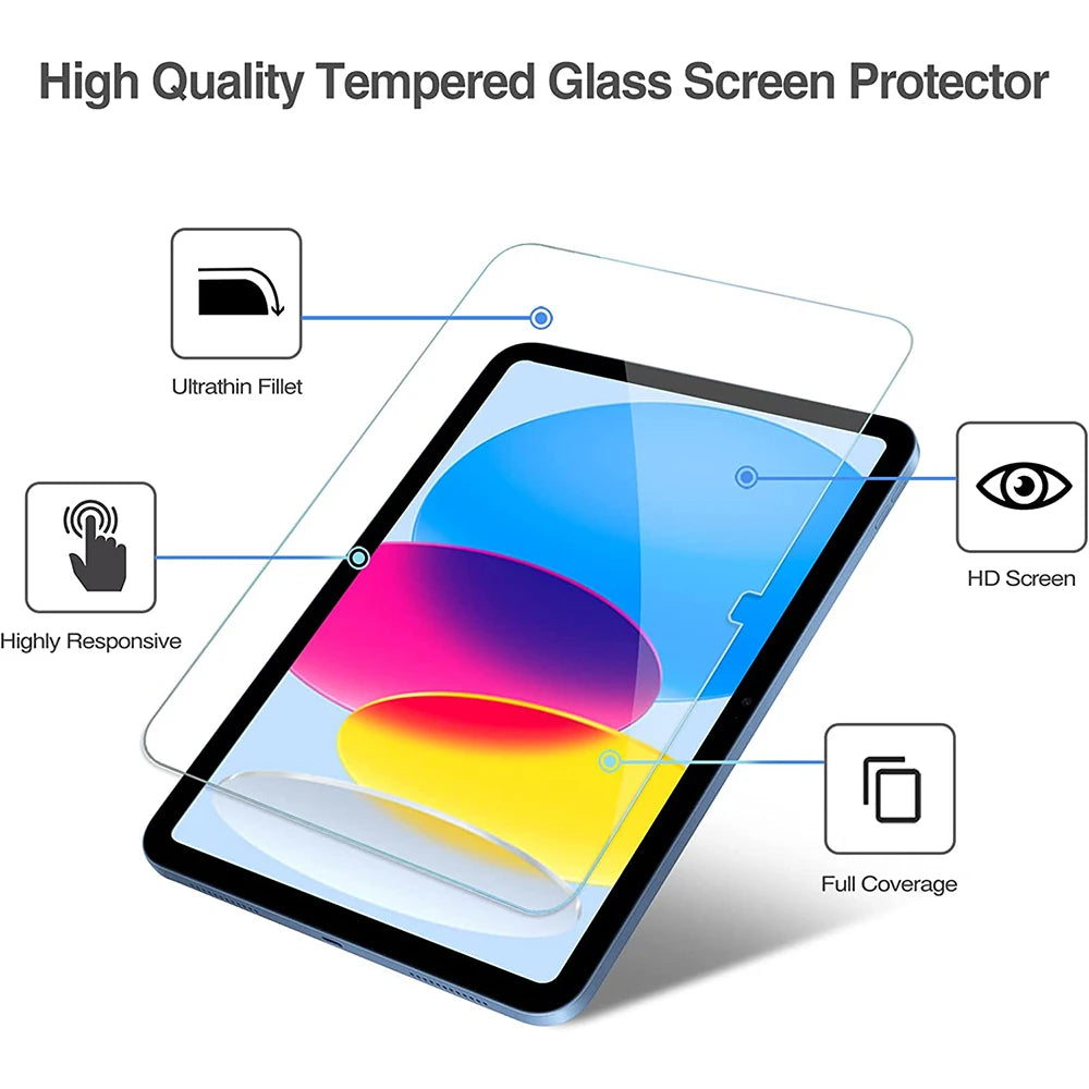For iPad A16 Pro 13 M5 M4 12.9 10 9 9th 10th Generation Tempered Glass Screen Protector For Ipad Air 11 M2 M3 5 4 Mini 6 7 Film
