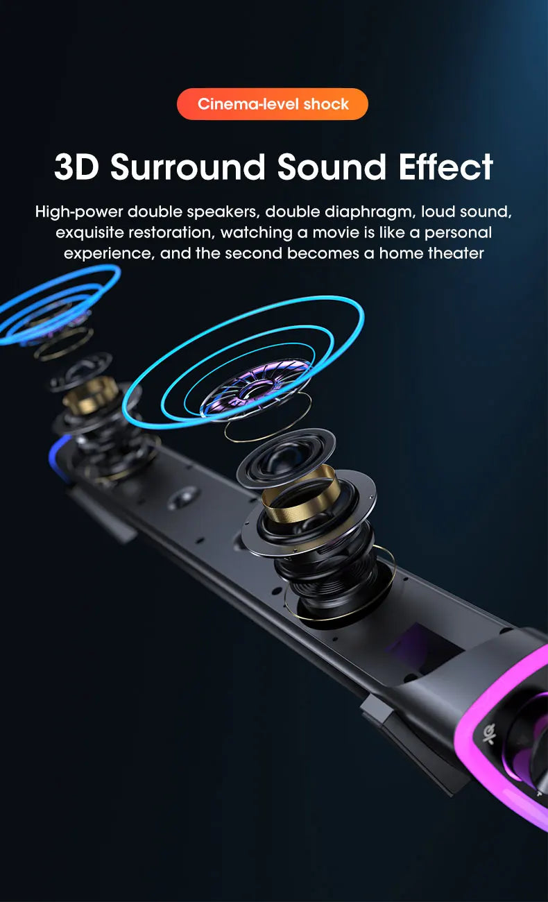 SoundBar 4D Pro – Wireless Bluetooth Speaker with Subwoofer Bass for PC & Laptop