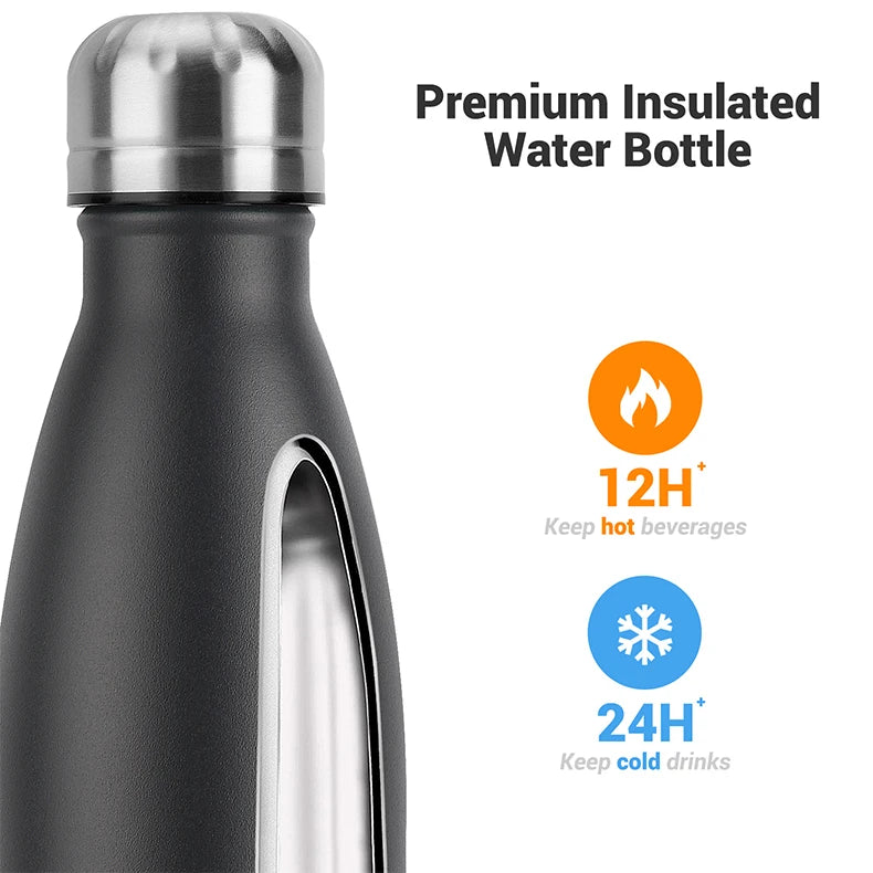 WATERSY 500ml Stainless Steel Vacuum Flask – Insulated Thermos for Coffee & Sport