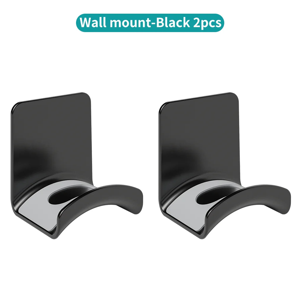 Universal No-Drill Headphone Stand – Under-Desk & Wall-Mount Headset Hanger, Adhesive Plastic Holder for Gaming Headphones, Earbuds & Audio Gear
