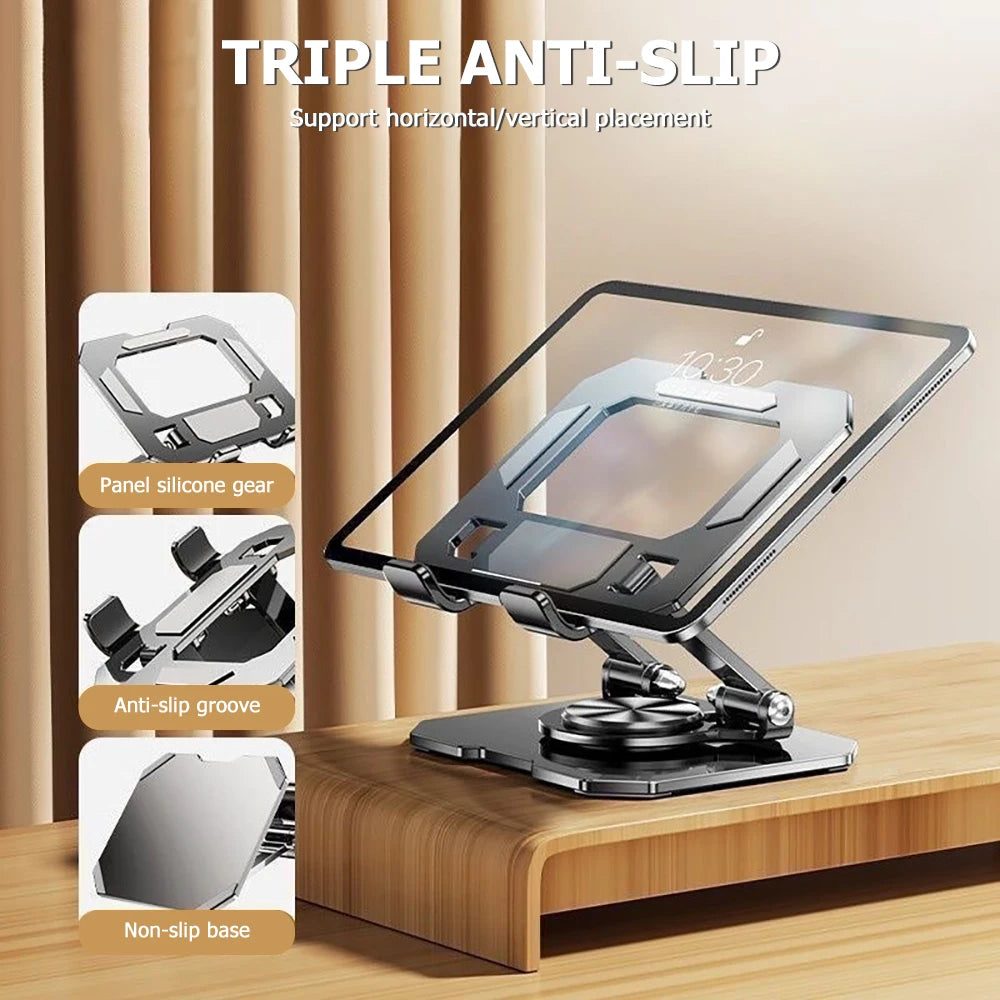 360° Rotatable Tablet Stand Adjustable Foldable Desktop Stand Holder Compatible For 4.7-12 Inch Ipad Pro/Air/Min Laptop Tablet