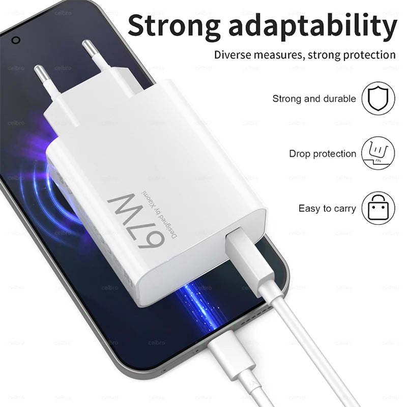 Xiaomi 67W Fast Charger – USB-C Power Adapter for Mi, POCO & Redmi