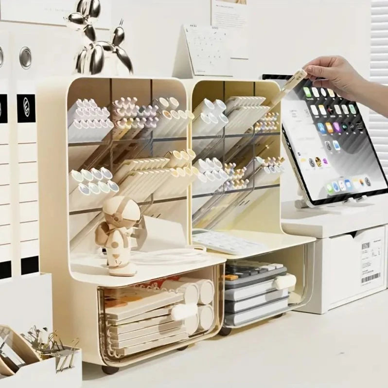 StackDesk Multi-Layer Desk Organiser – Large Capacity Pencil Holder & Storage Box