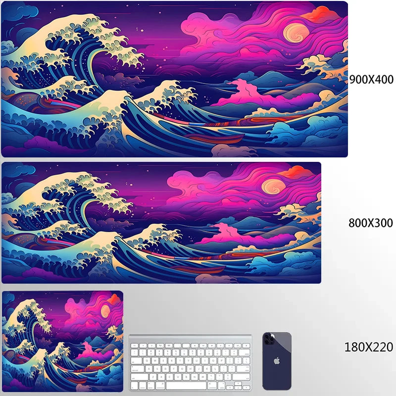 Great Wave XL Gaming Desk Mat – Personalized Art Mouse Pad (XXL HD Mouse Mat)