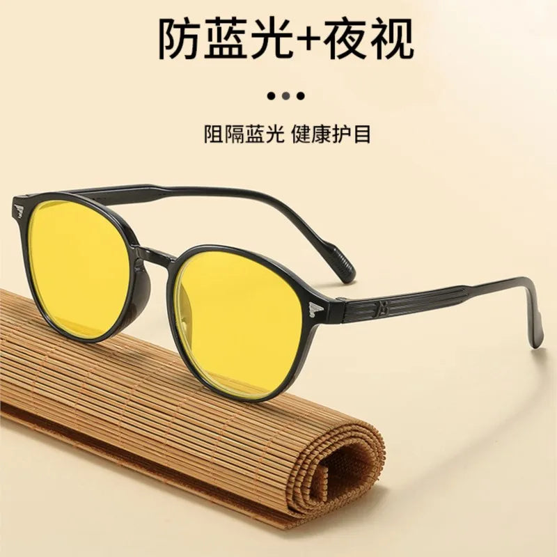 Yellow Blue Light Gaming Glasses – Night Vision Anti-Glare Computer Eyewear for Eye Strain Relief