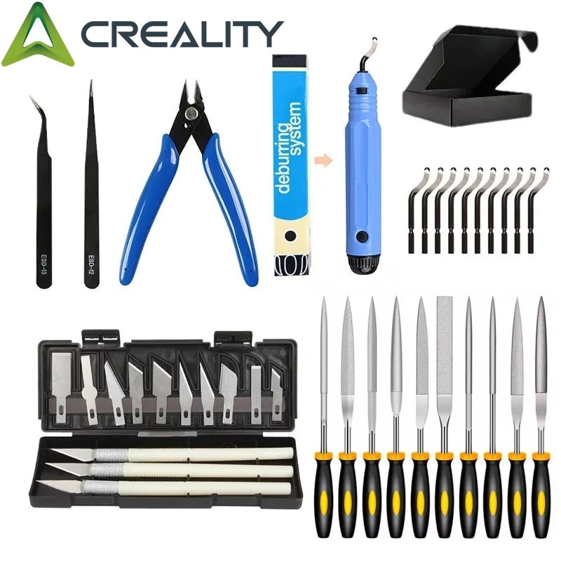 3D Model Grinding & Deburring Tool Kit – Engraving Knife, File, Scraper & Cutter