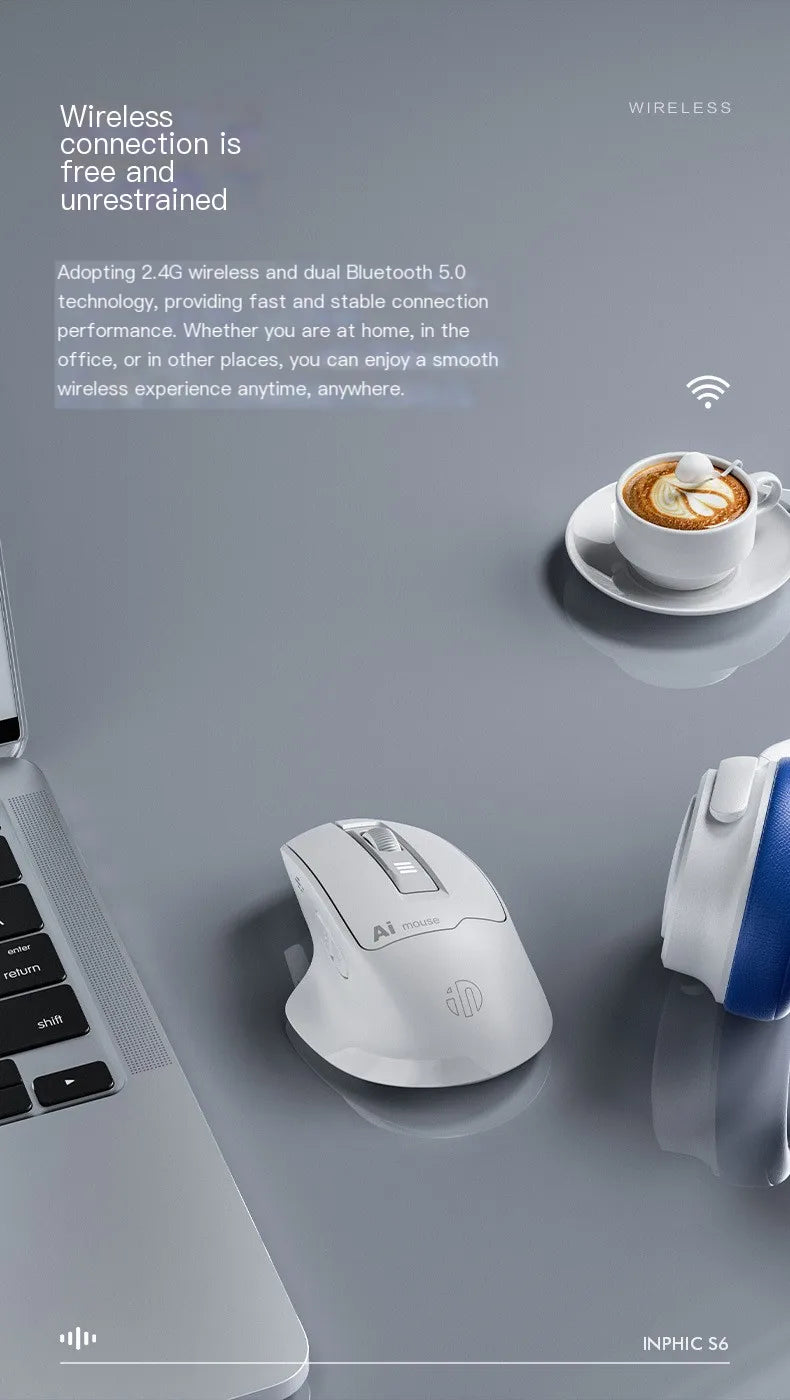 VoiceClick AI Voice Mouse – Wireless Dual-Mode, Voice Typing & Silent Click