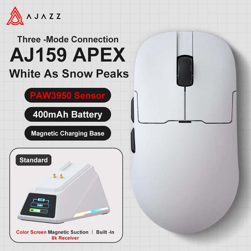 AJAZZ AJ159 APEX Wireless Gaming Mouse – PAW3950, RGB & Magnetic Charging