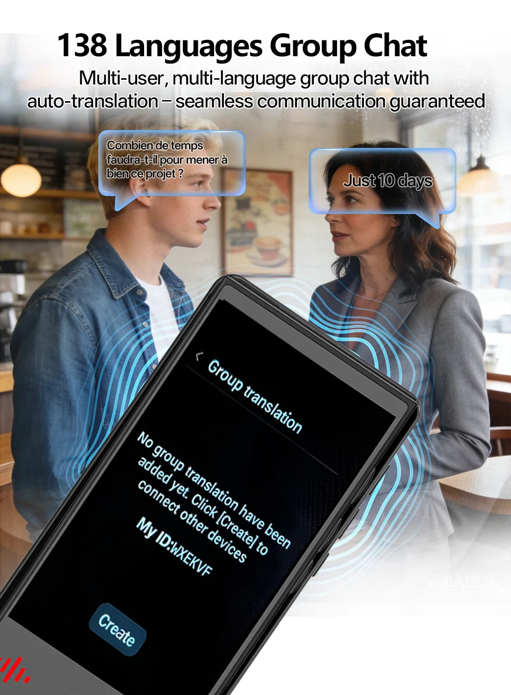 TravelTalk T26 AI Translator – 160 Languages, ChatGPT, Real-Time Business Translation