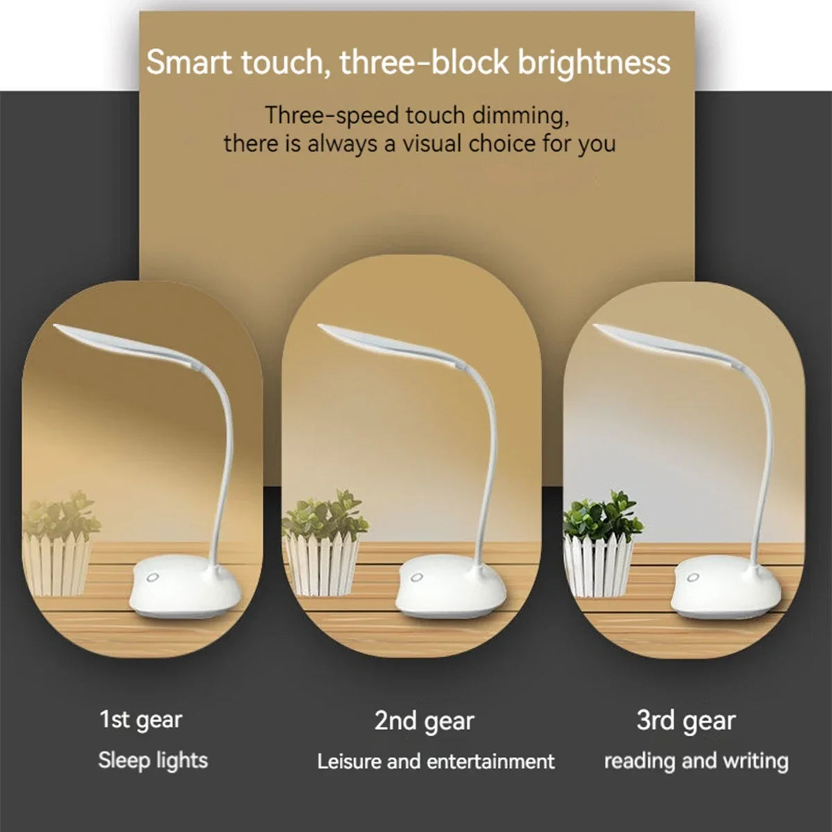 Eye-Care LED Reading Desk Lamp – Adjustable Modern Study & Office Table Light | Dimmable Anti-Glare Task Lamp for Home & Work