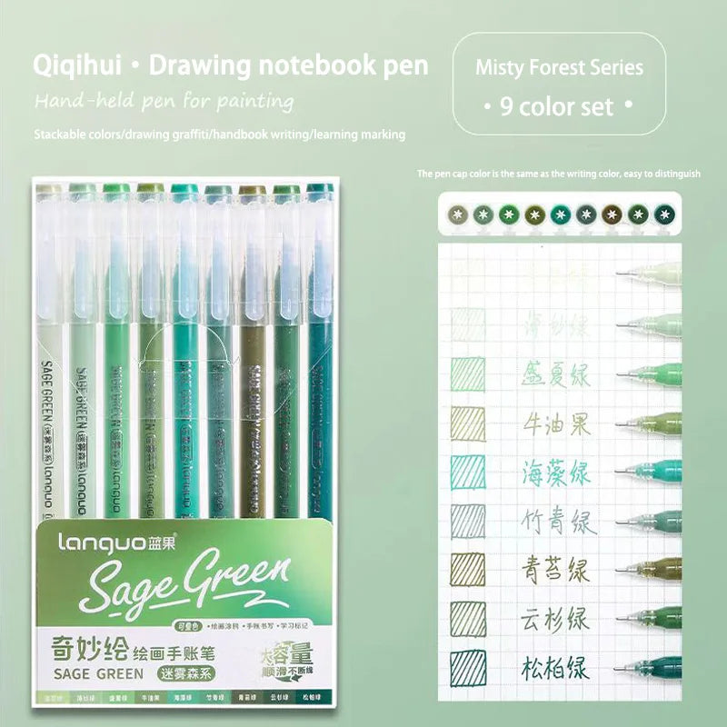 Languo 27-207 Colour Gel Pen & Marker Drawing Set – Student DIY Art Pens
