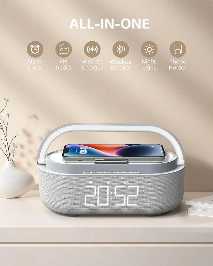 SoundCharge Bluetooth Speaker – Wireless Charger, FM Radio & Dimmable Light