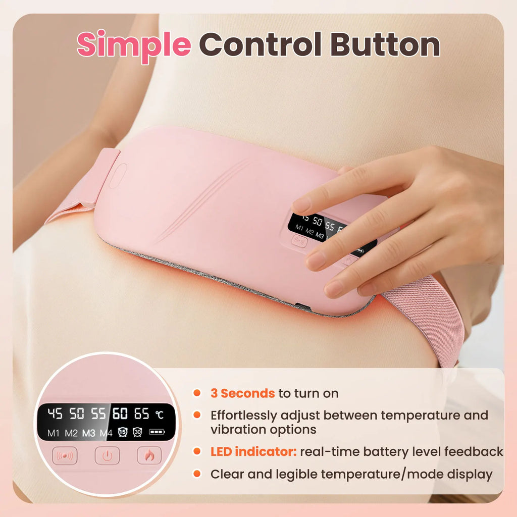 HeatWrap Electric Heating Pad – Menstrual Cramp Massager Belt with Vibration