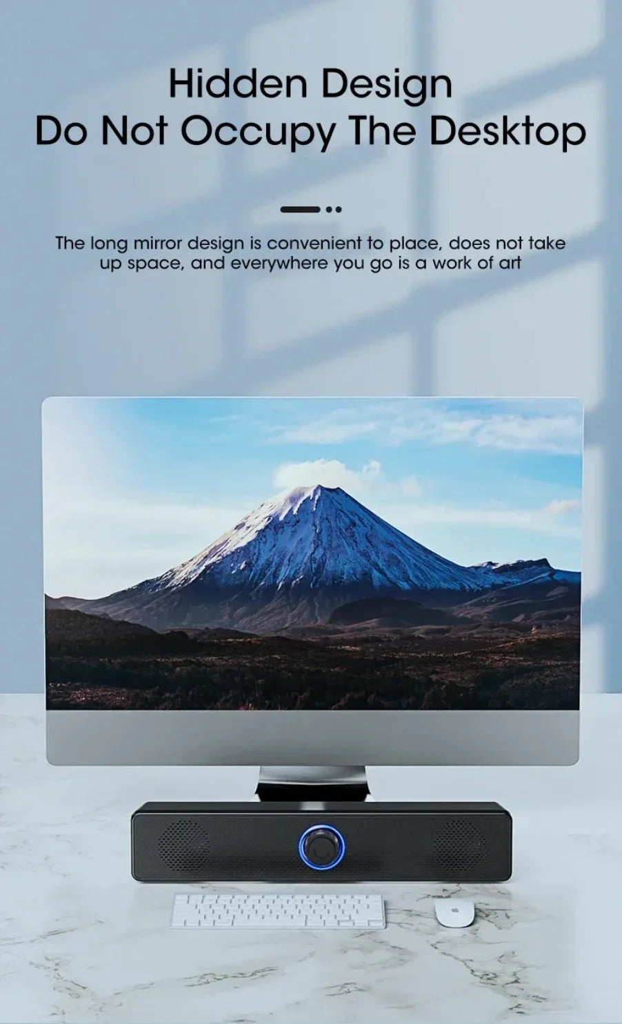 DeskBar USB Powered Soundbar – Bluetooth & Wired for TV, PC, Laptop & Gaming