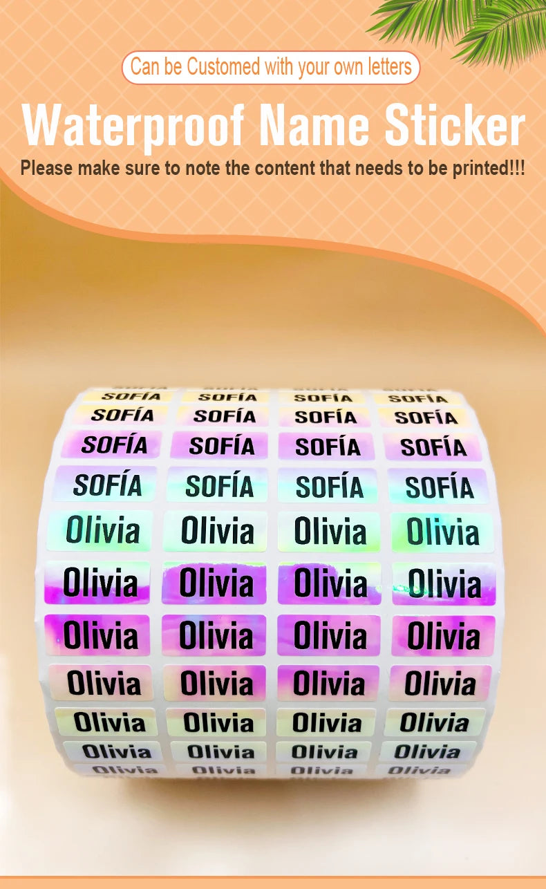 NameTag Kawaii Waterproof Custom Name Label Stickers – Personalised School & Bottle Decals