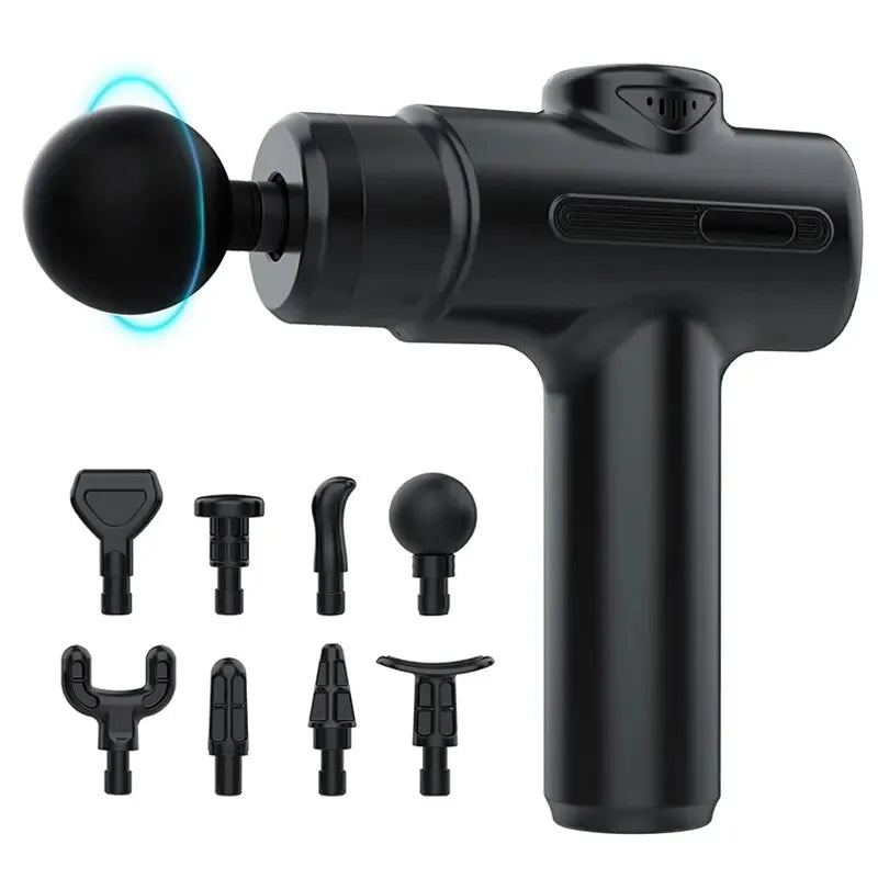 PowerGun Electric Massage Gun – Deep Tissue, 8 Heads for Back, Arms & Legs