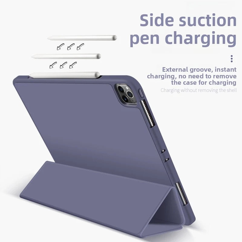 iPad Protective Case – Full-Cover Anti-Drop Silicone Shell with Pen Slot (9.7" & 11")
