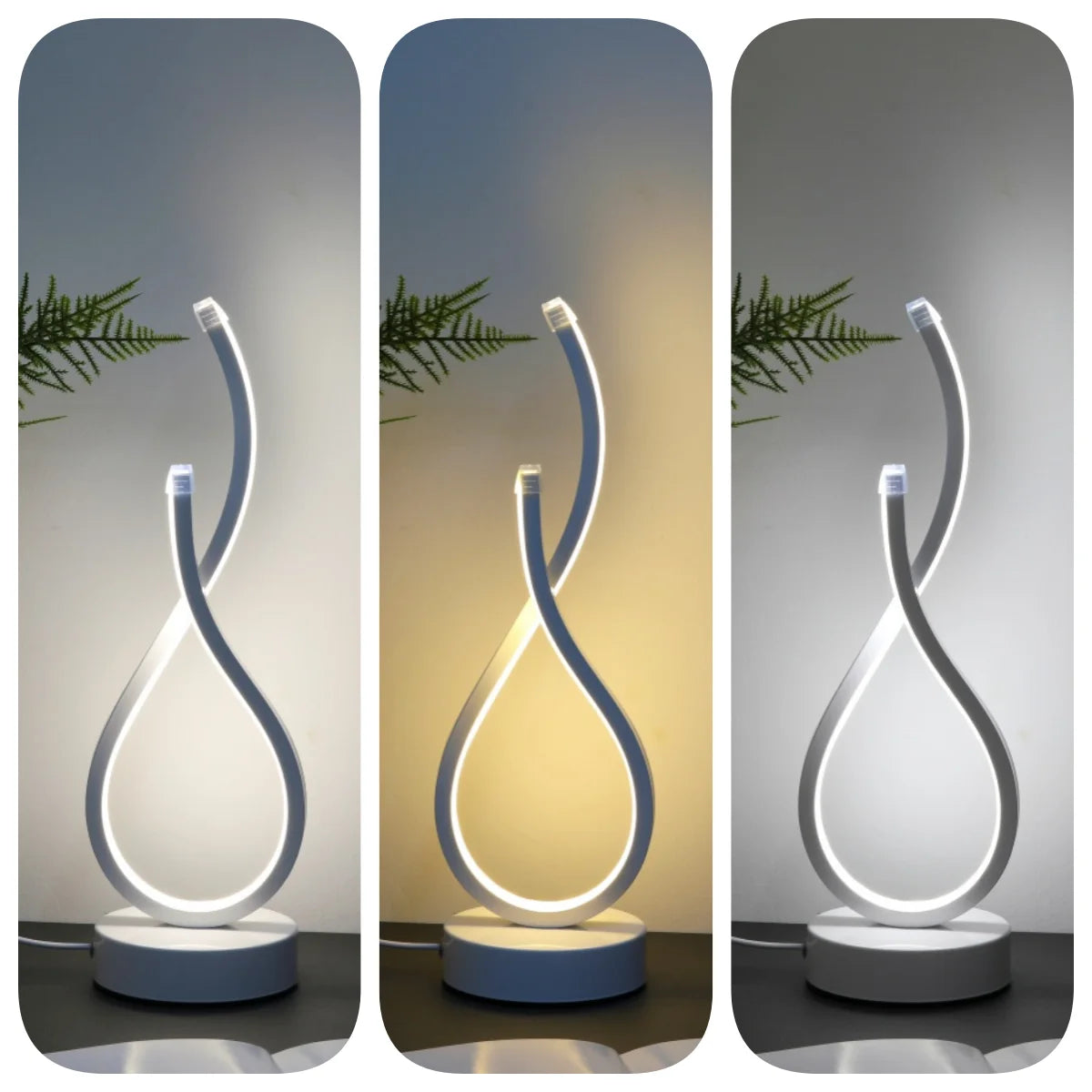 1PC Creative Modern Elegant White LOVE Gesture Desktop Lamp, USB Power Supply - Three-color Lighting, Suitable for Various Occas