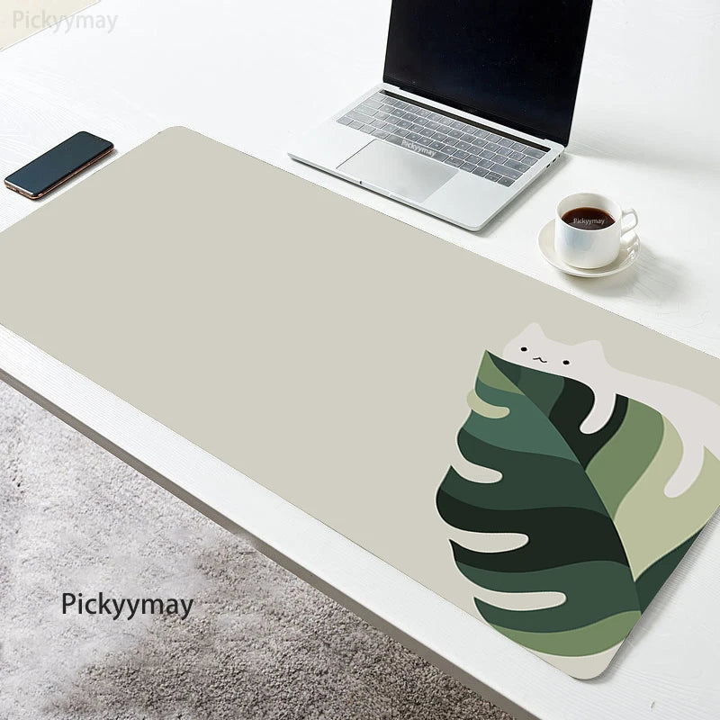 Kawaii Garden XL Desk Mat – Cute Plants & Cat Gaming Mouse Pad (900×400mm)