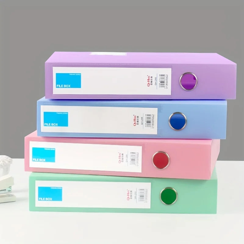 4pcs of Office Meeting File Boxes in A4 Size, Morandi Style, for Organizing Accounting Vouchers And Personnel Records