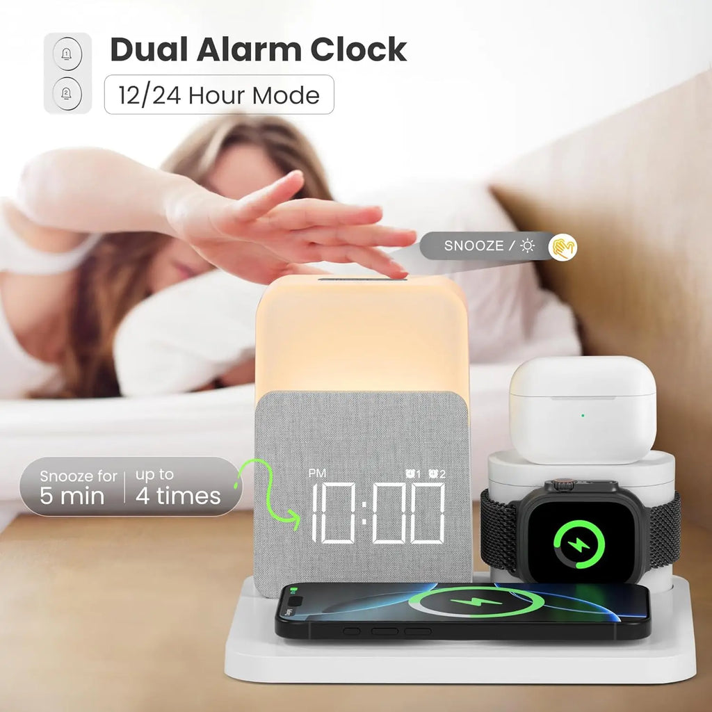 MagClock 7-in-1 MagSafe Alarm Clock – Wireless Charging for iPhone, Watch & AirPods