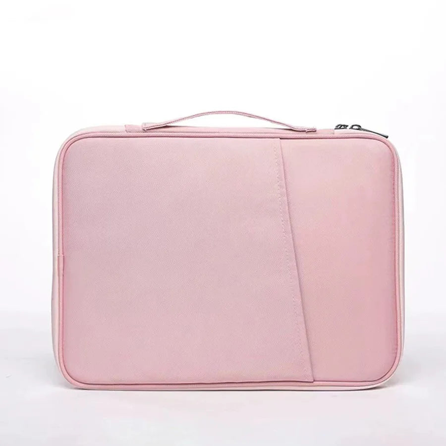 Tablet Sleeve Case with Handle – Fleece-Lined Waterproof Travel Bag with Accessory Pocket
