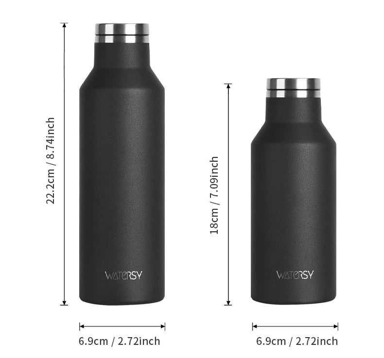 WATERSY Stainless Steel Thermal Cup – 350ml / 500ml, Vacuum Flask for Coffee & Sport