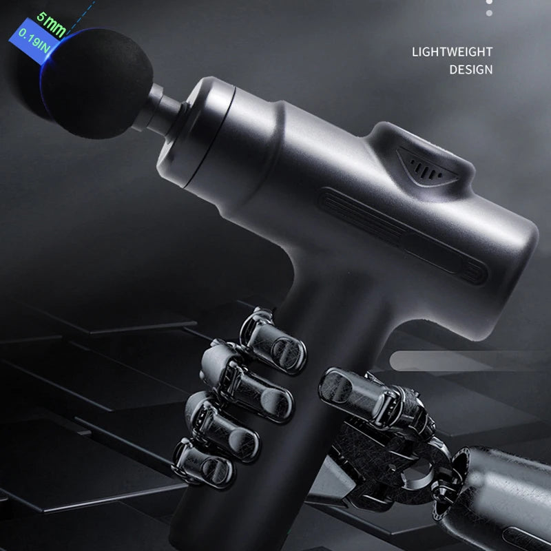 PowerGun Electric Massage Gun – Deep Tissue, 8 Heads for Back, Arms & Legs