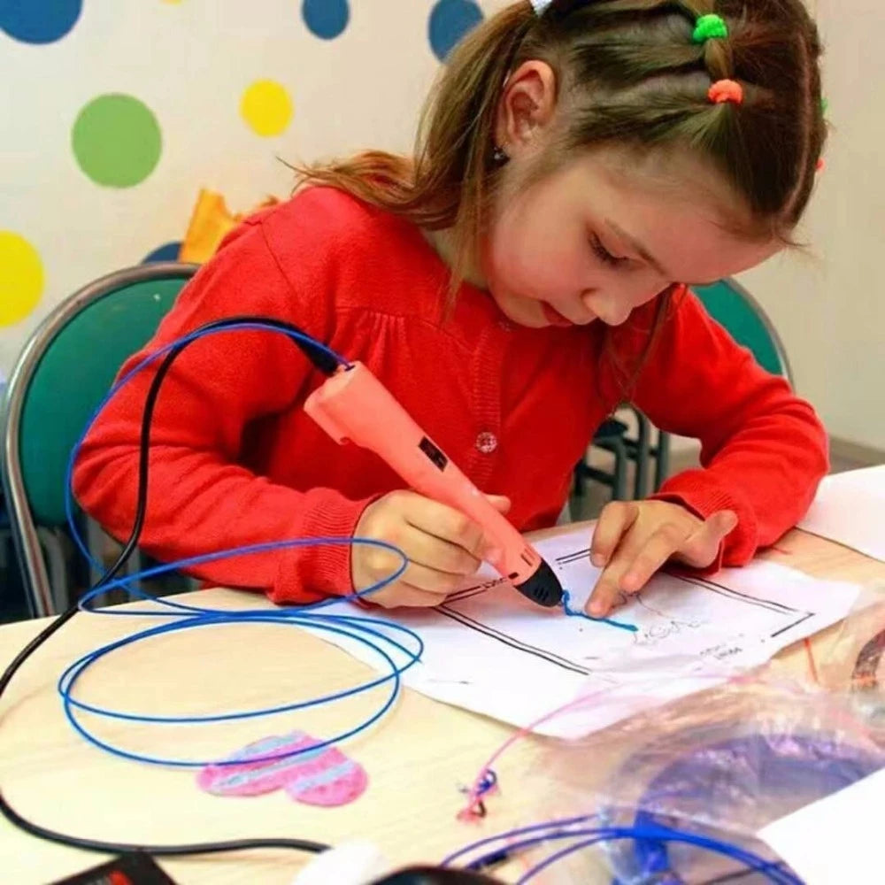 QCREATE 3D Printing Pen – LCD Display, 8 Speeds, PLA & ABS, 60-245°C