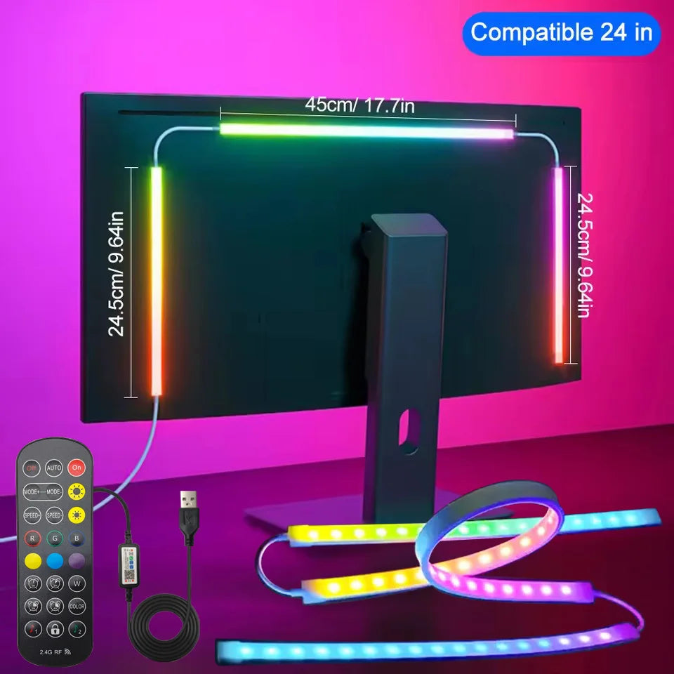 PC Backlight Monitor Ambilight Light Strip APP Control Music Sync RGBIC LED Lights Game Room Computer Atmosphere Decor Lamp