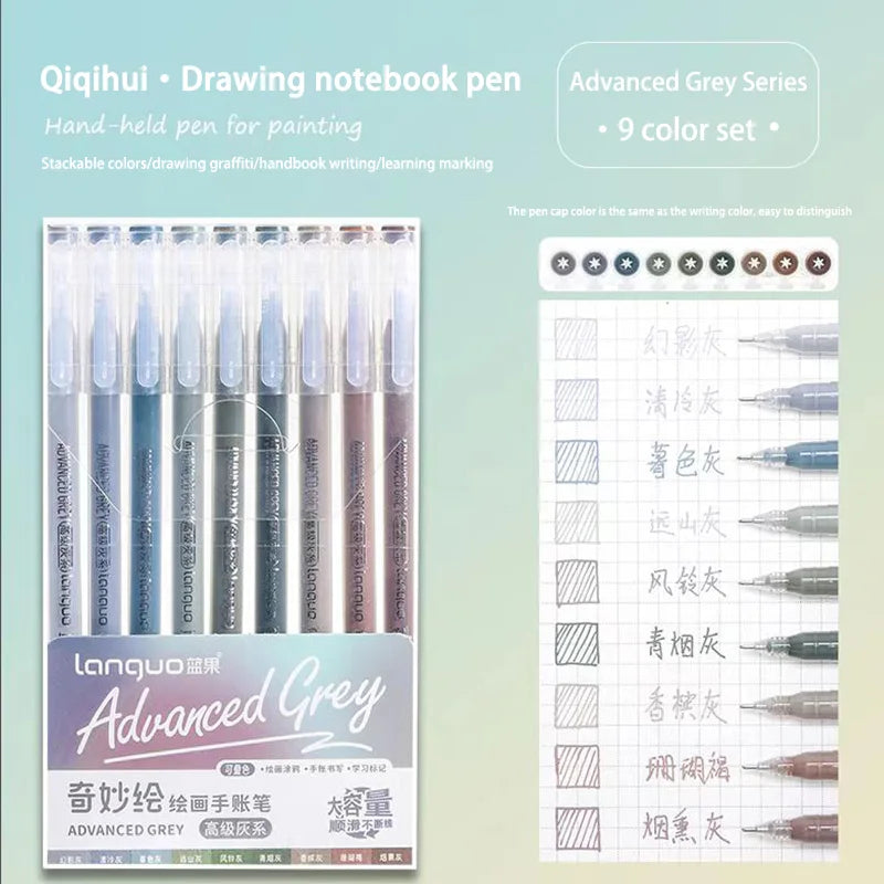 Languo 27-207 Colour Gel Pen & Marker Drawing Set – Student DIY Art Pens