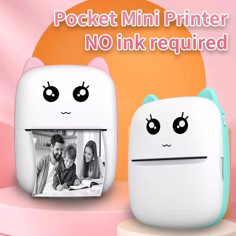 CatPrint Mini Thermal Pocket Printer – 58mm Wireless Bluetooth Photo & Label Printer for Android & iOS