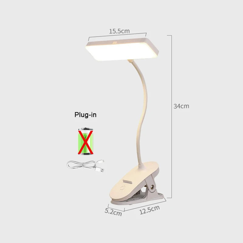 ClipGlow USB Rechargeable LED Reading Light – Touch Dimmable Clip & Magnetic Desk Lamp