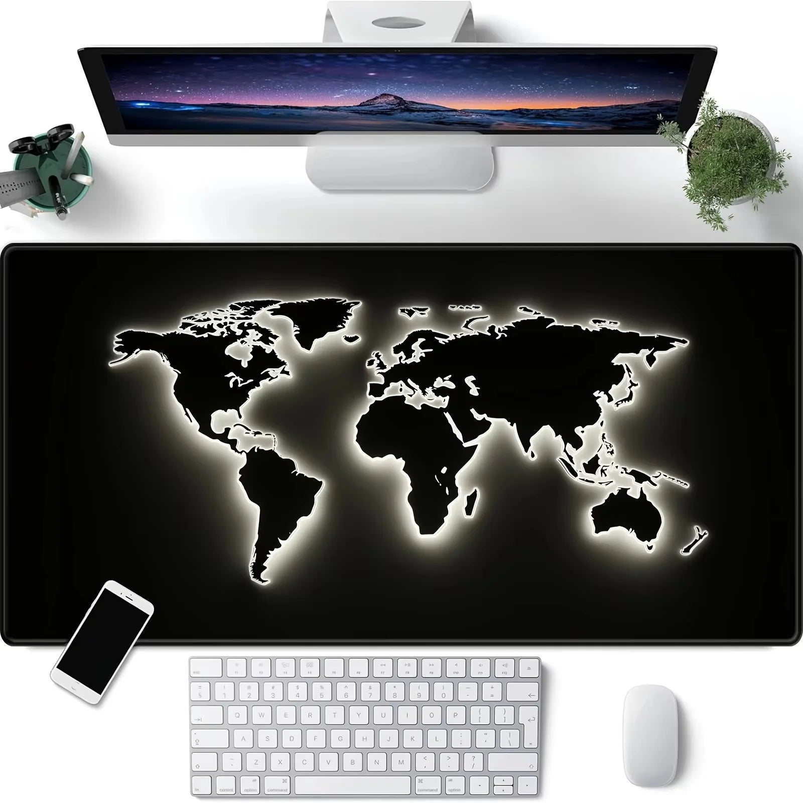 World Explorer XL Gaming Desk Mat – 900x400 Anti-Slip Mouse Pad for PC & Laptop