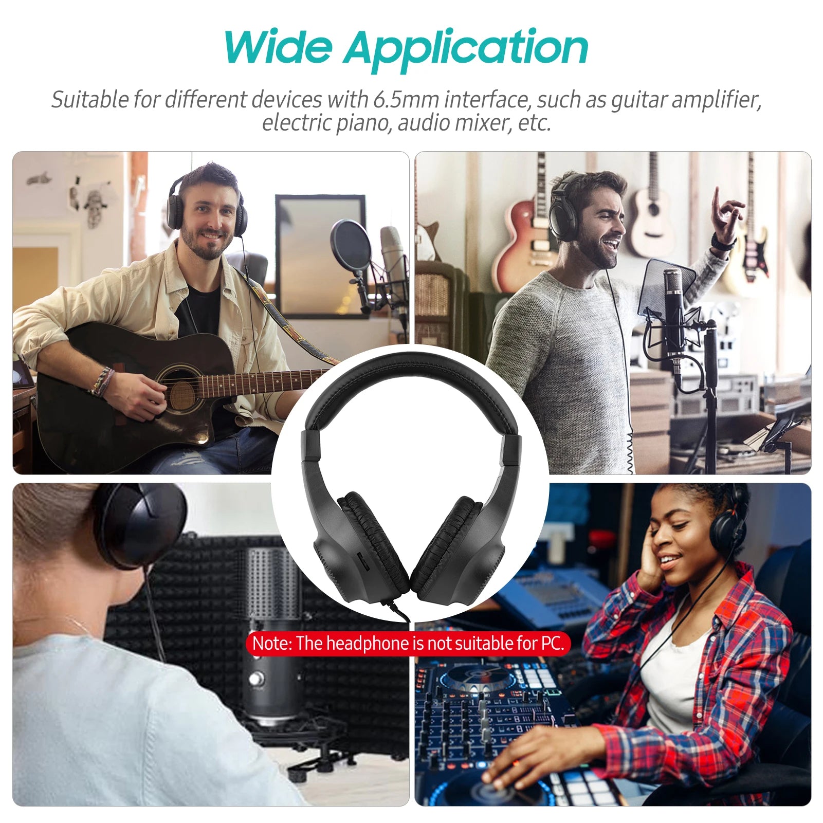 StudioMon Wired Over-Ear Monitor Headphones – 50mm Driver, 6.5mm Plug