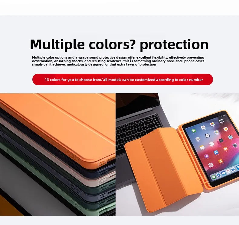 iPad Protective Case – Full-Cover Anti-Drop Silicone Shell with Pen Slot (9.7" & 11")