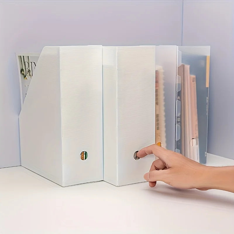 DeskStack Plastic Multi-Purpose Desk Organiser – Book Stand & File Holder