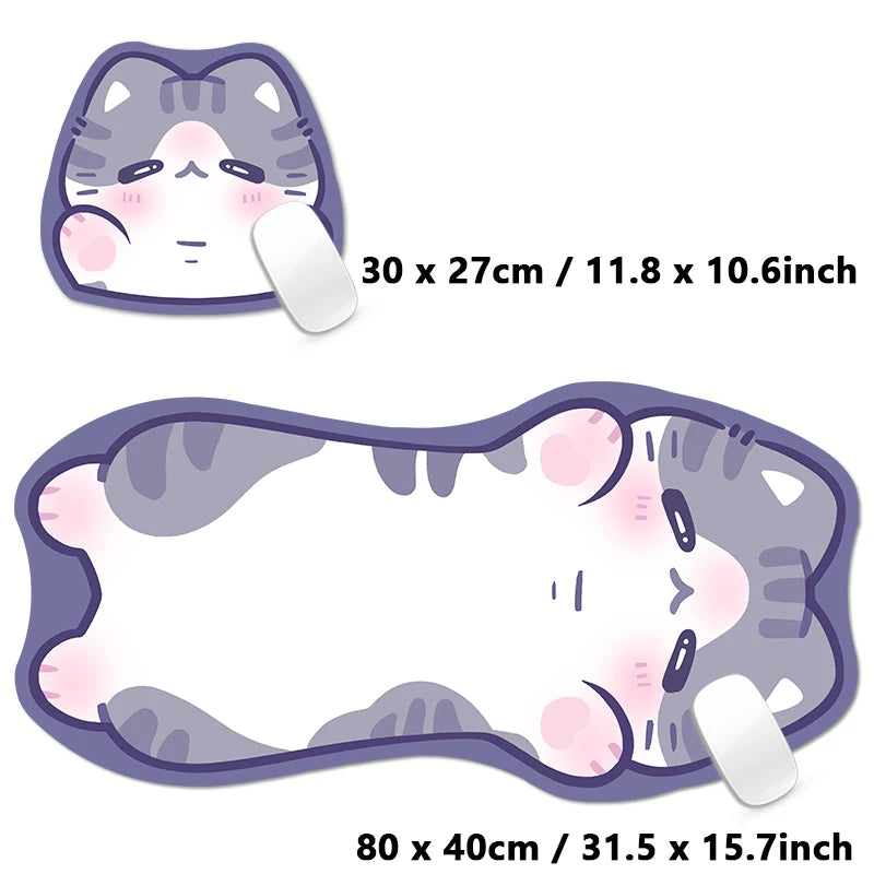 Kawaii Tortoiseshell Cat XXL Desk Mat – Pink & Black Cute Kitty Mouse Pad