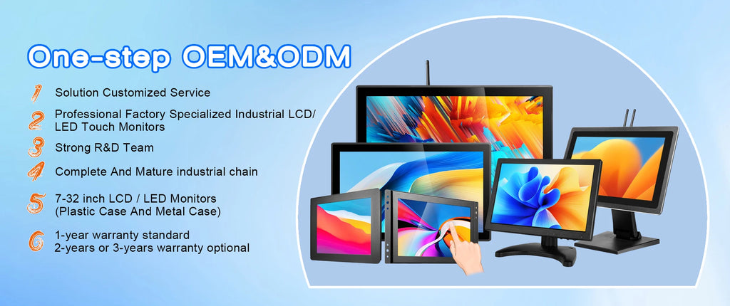 15.6" Industrial Open Frame Touchscreen Monitor – 1080P Capacitive 10-Point Touch, VESA Wall Mount, HDMI & VGA