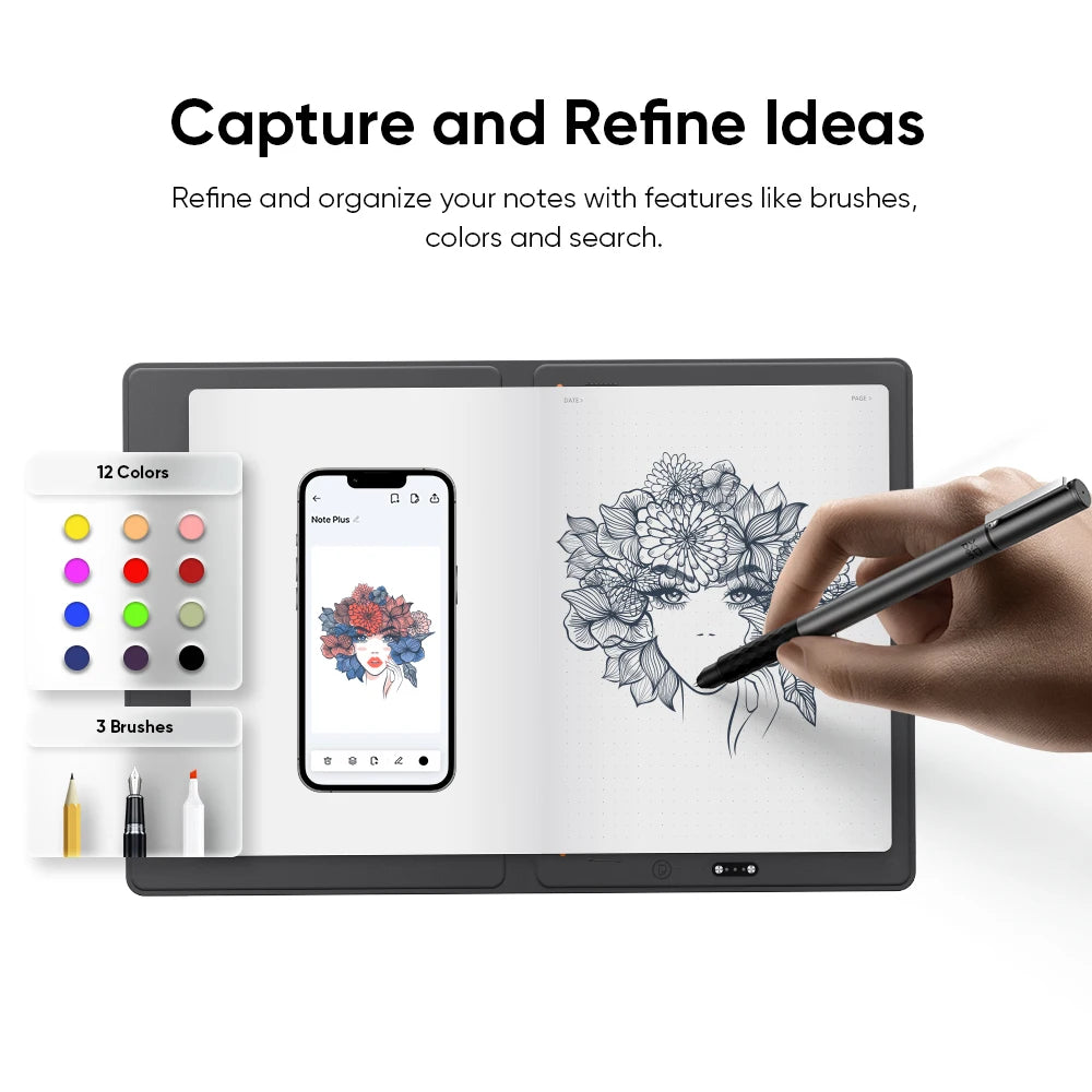 XPPen Note Plus Bluetooth Smart Notebook – A5, Battery-Free Pen, iOS & Android