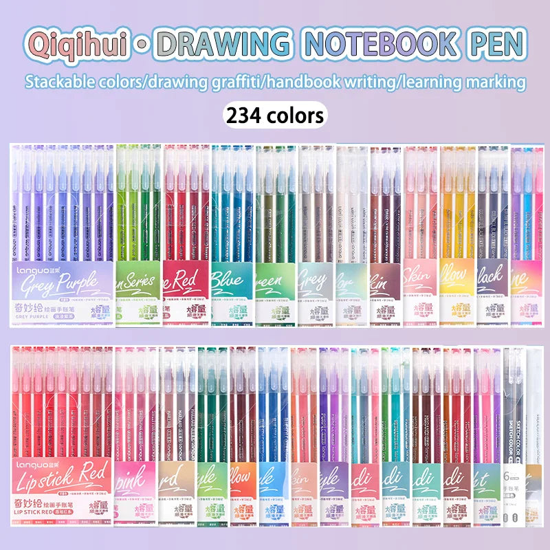 Languo 27-207 Colour Gel Pen & Marker Drawing Set – Student DIY Art Pens