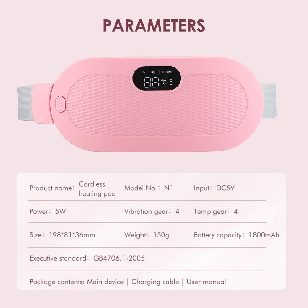 HeatWrap Electric Heating Pad – Menstrual Cramp Massager Belt with Vibration