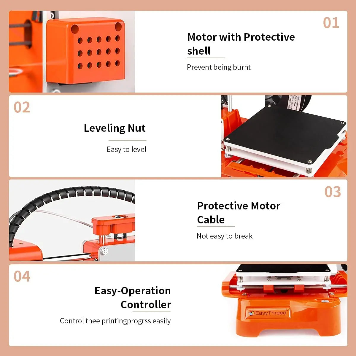 EasyThreed K7 Mini 3D Printer – Entry Level FDM Toy Gift, PLA & TPU 1.75mm