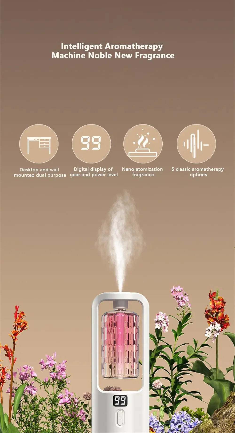 ScentCloud Hotel Aroma Diffuser – Ultrasonic Essential Oil Air Freshener for Bedroom, Bathroom & Office