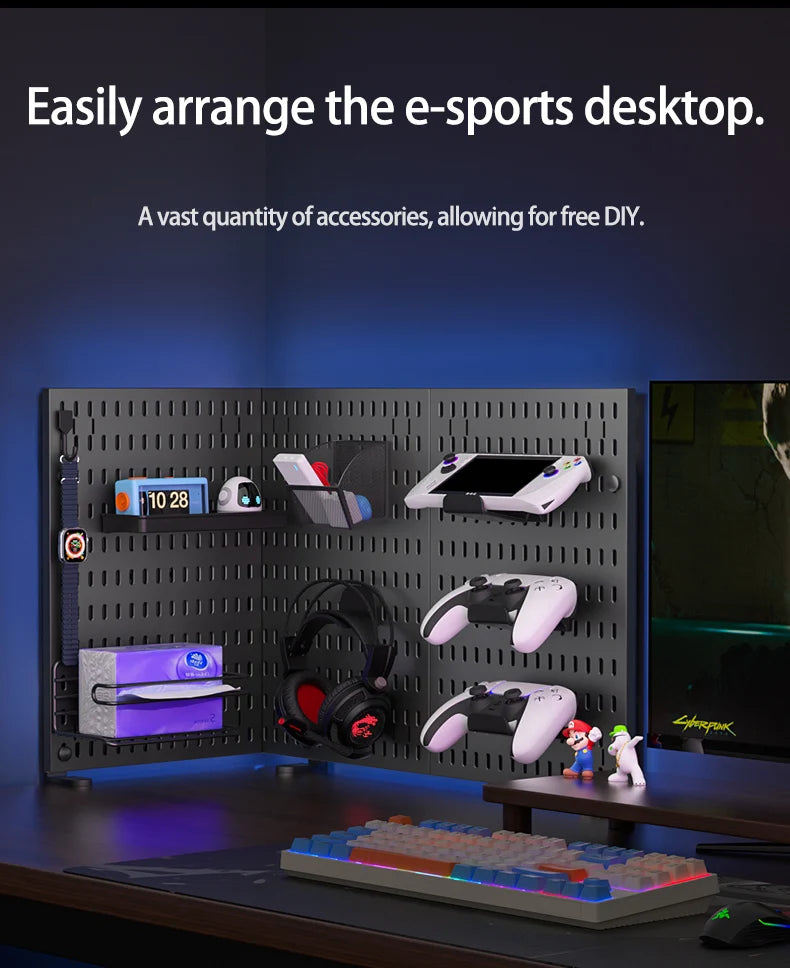 Desktop Standing Pegboard For Home And Office Use. Freely Combinable Accessories For Organizing Stationery.